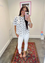 Lila Polka Dot Button-Down Top