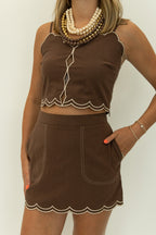 Gianna Scalloped Mini Skirt