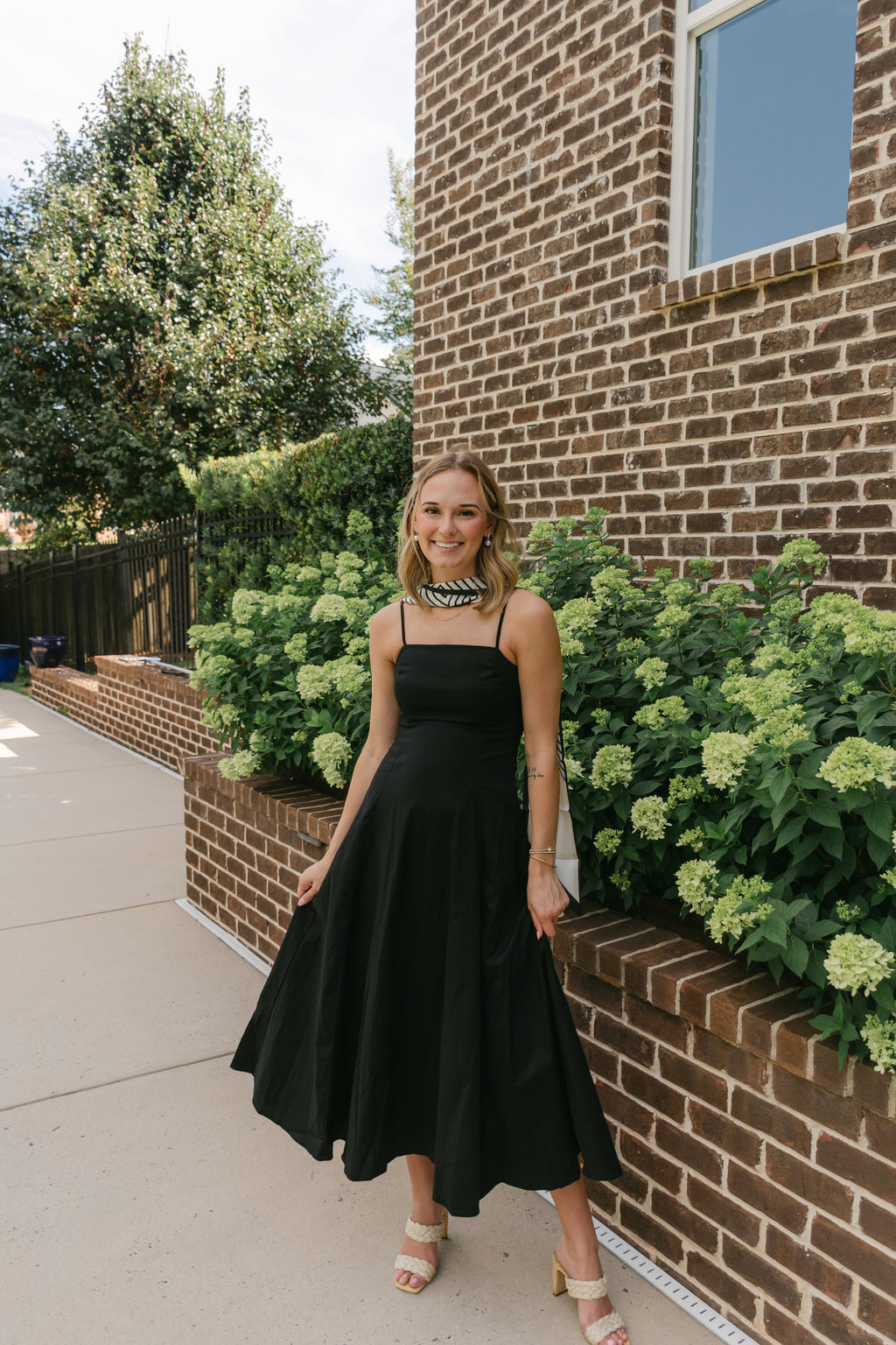 Ellie Scarf Accent Flare Maxi Dress