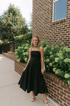 Ellie Scarf Accent Flare Maxi Dress