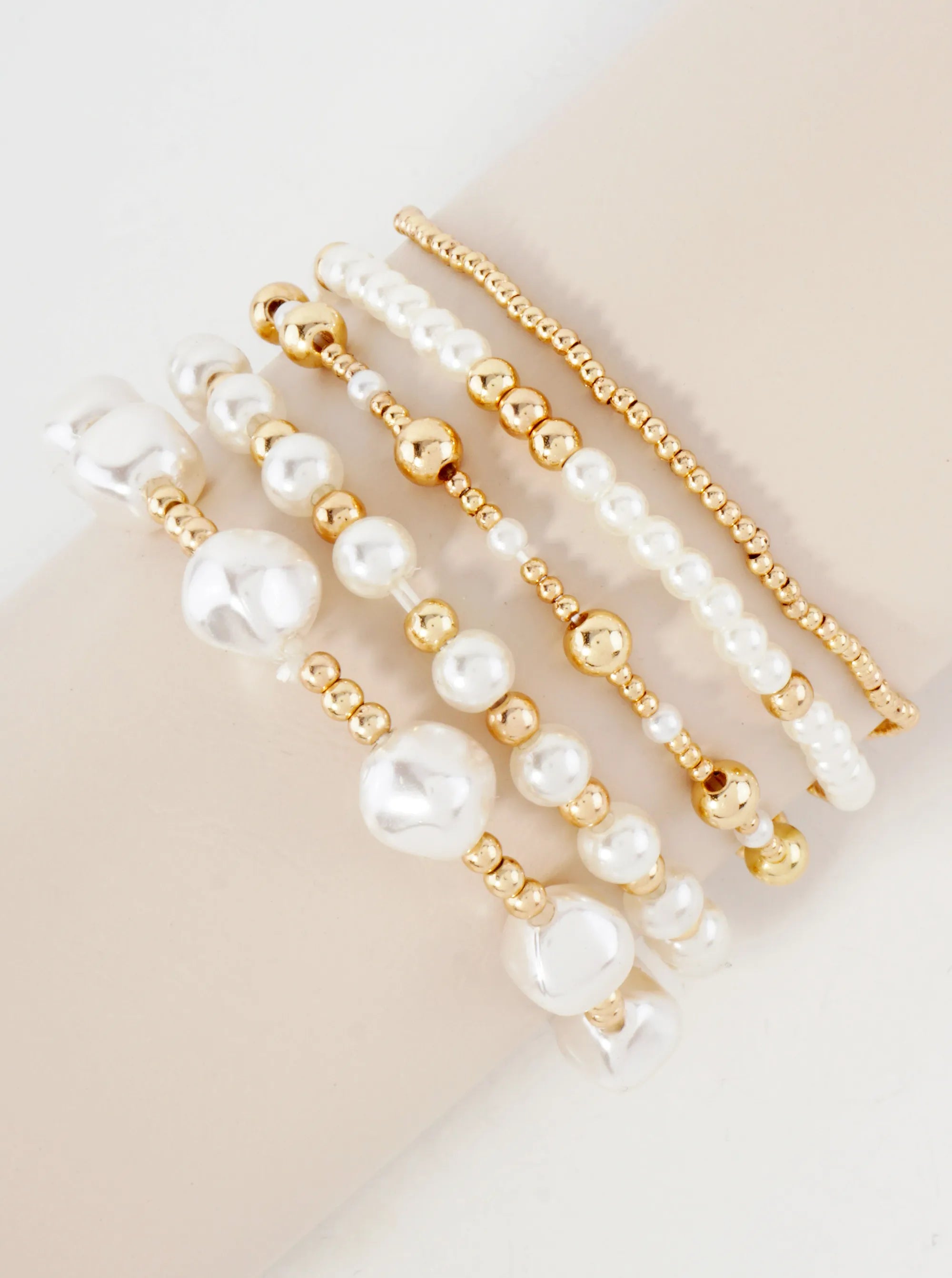 Pearl & Gold Bracelet Stack