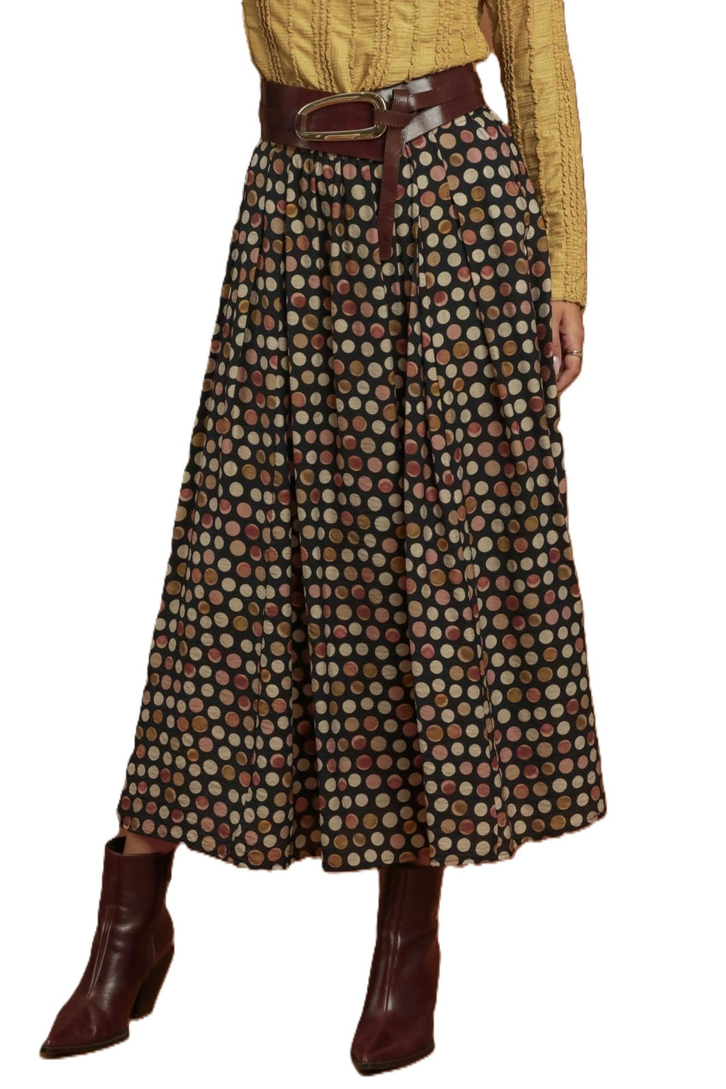 Thalia Polka Dot Maxi Skirt