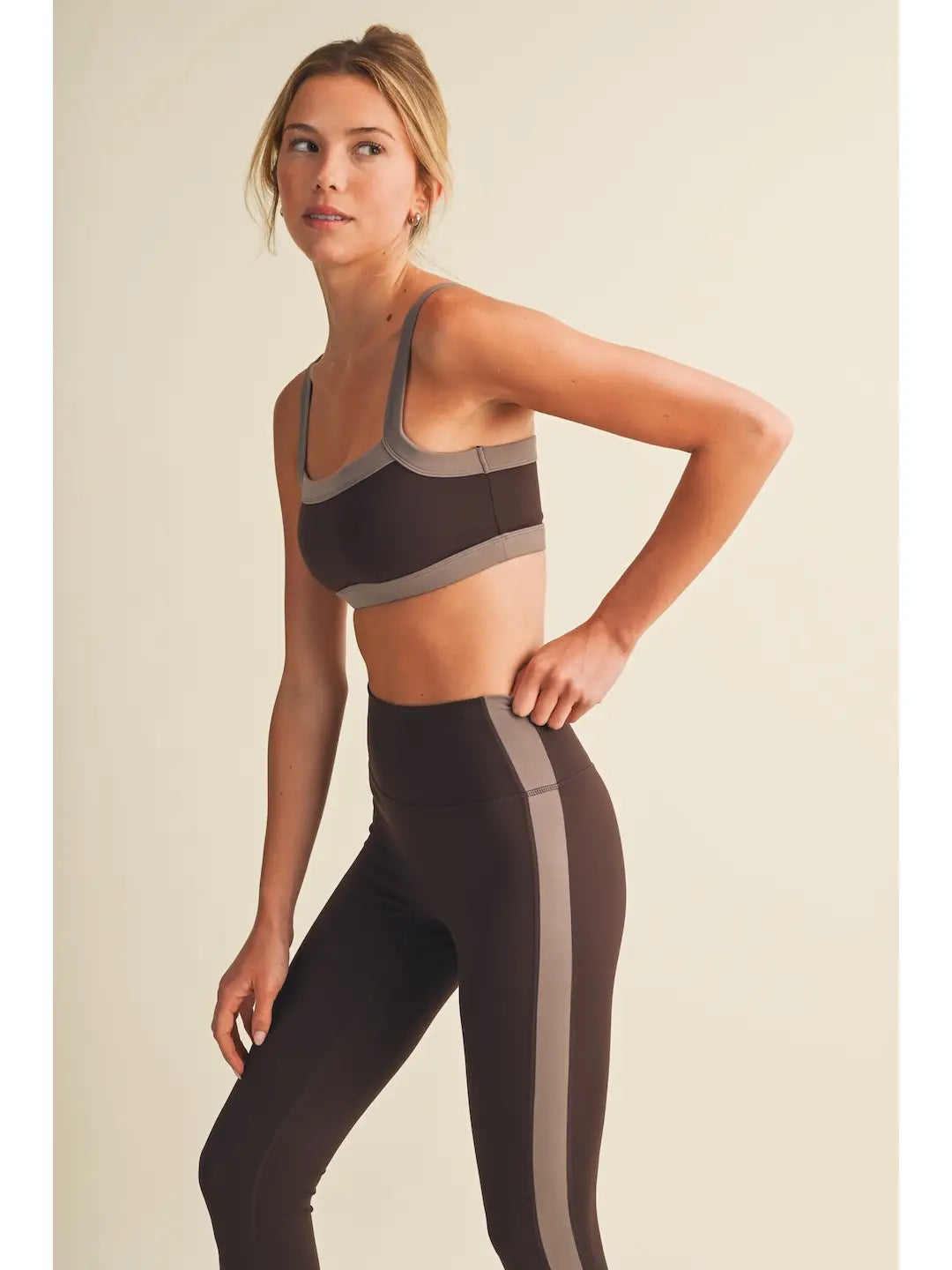 Contrast Block Sports Bra