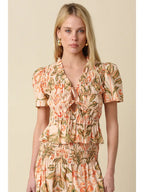 Talia Floral Tie-Front Top
