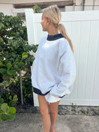 Polka Dot Mockneck Sweatshirt