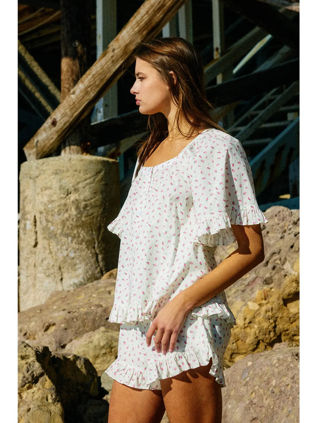Yvette Floral Ruffle Top