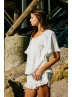Yvette Floral Ruffle Top