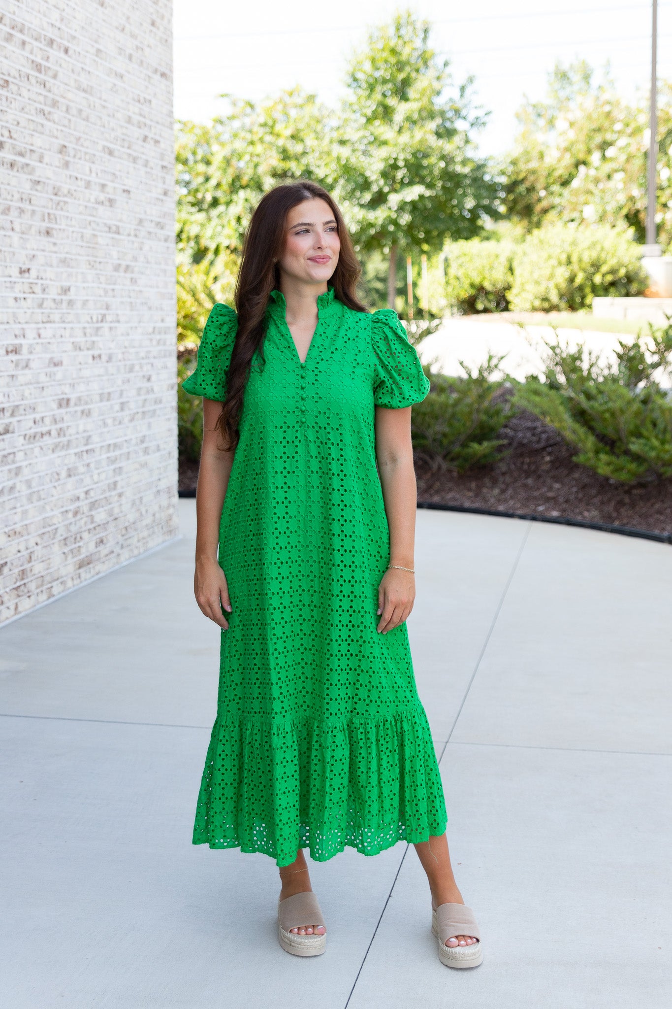 Holland Puff Sleeve Midi Dress