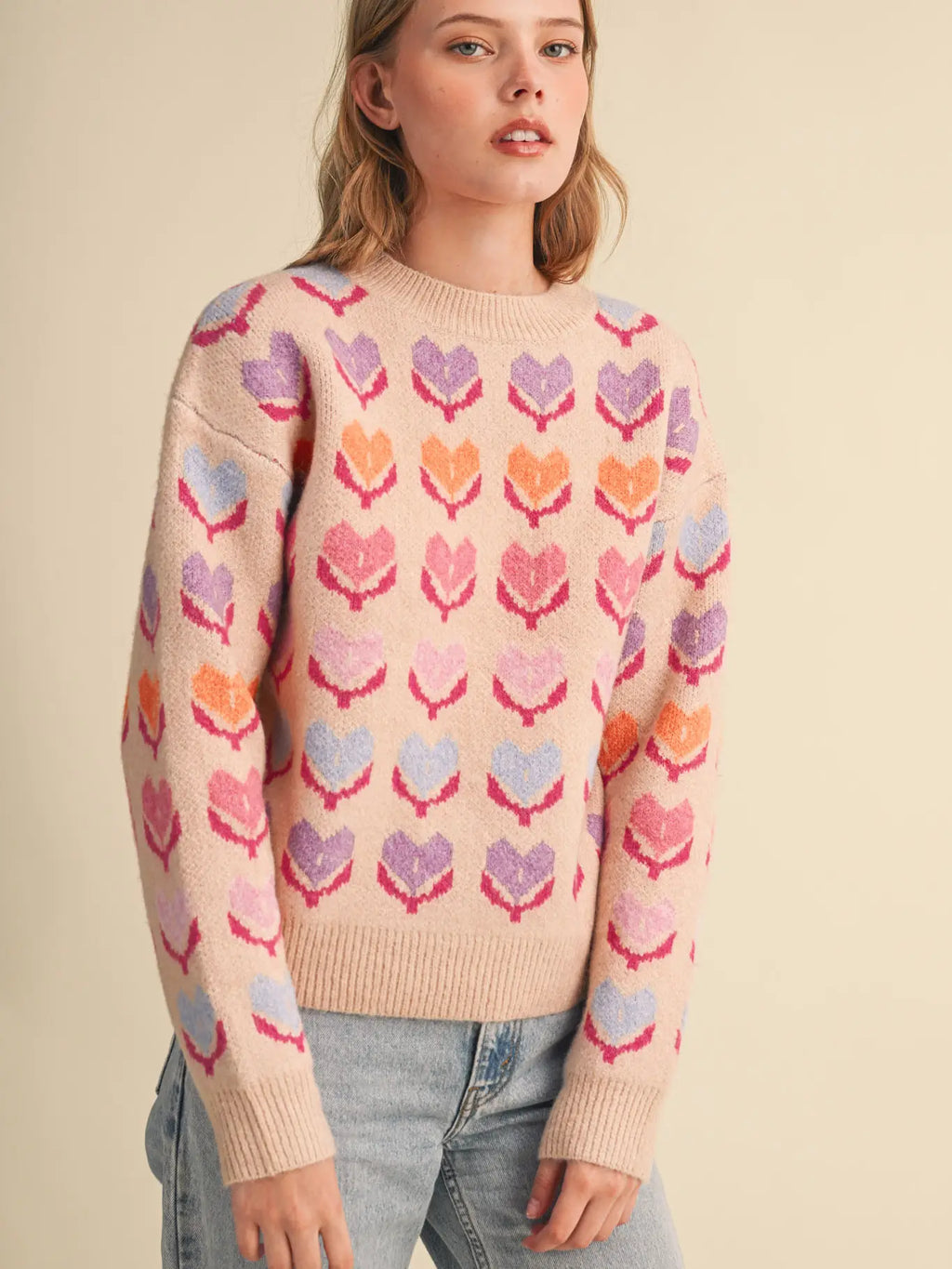 Rona Colorful Heart Sweater