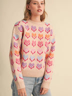 Rona Colorful Heart Sweater