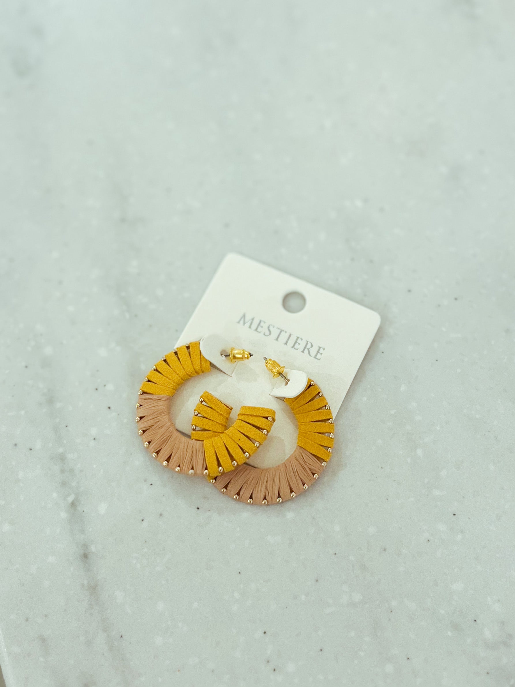 Camie Circle Raffia Earrings