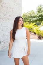 Rayne Wrap Tie Dress in Cream