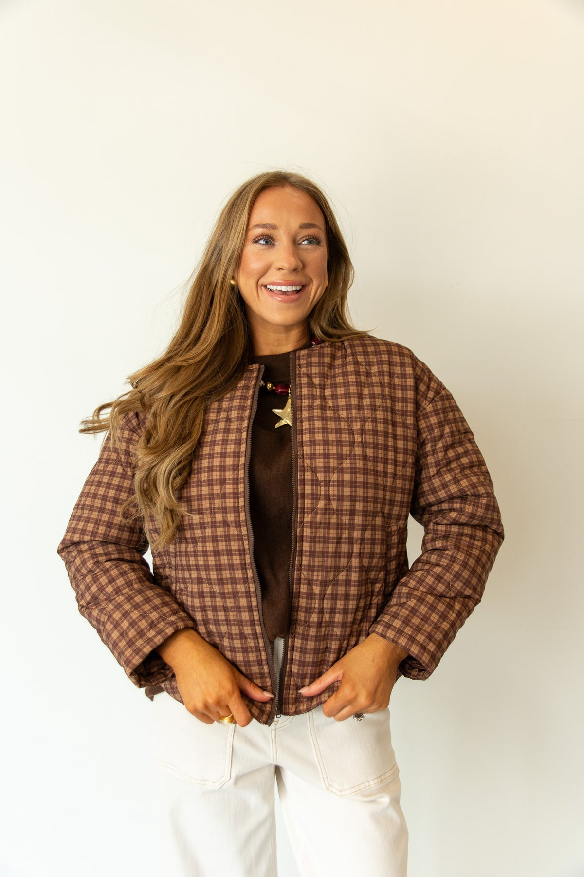 Camille Quilted Plaid Jacket