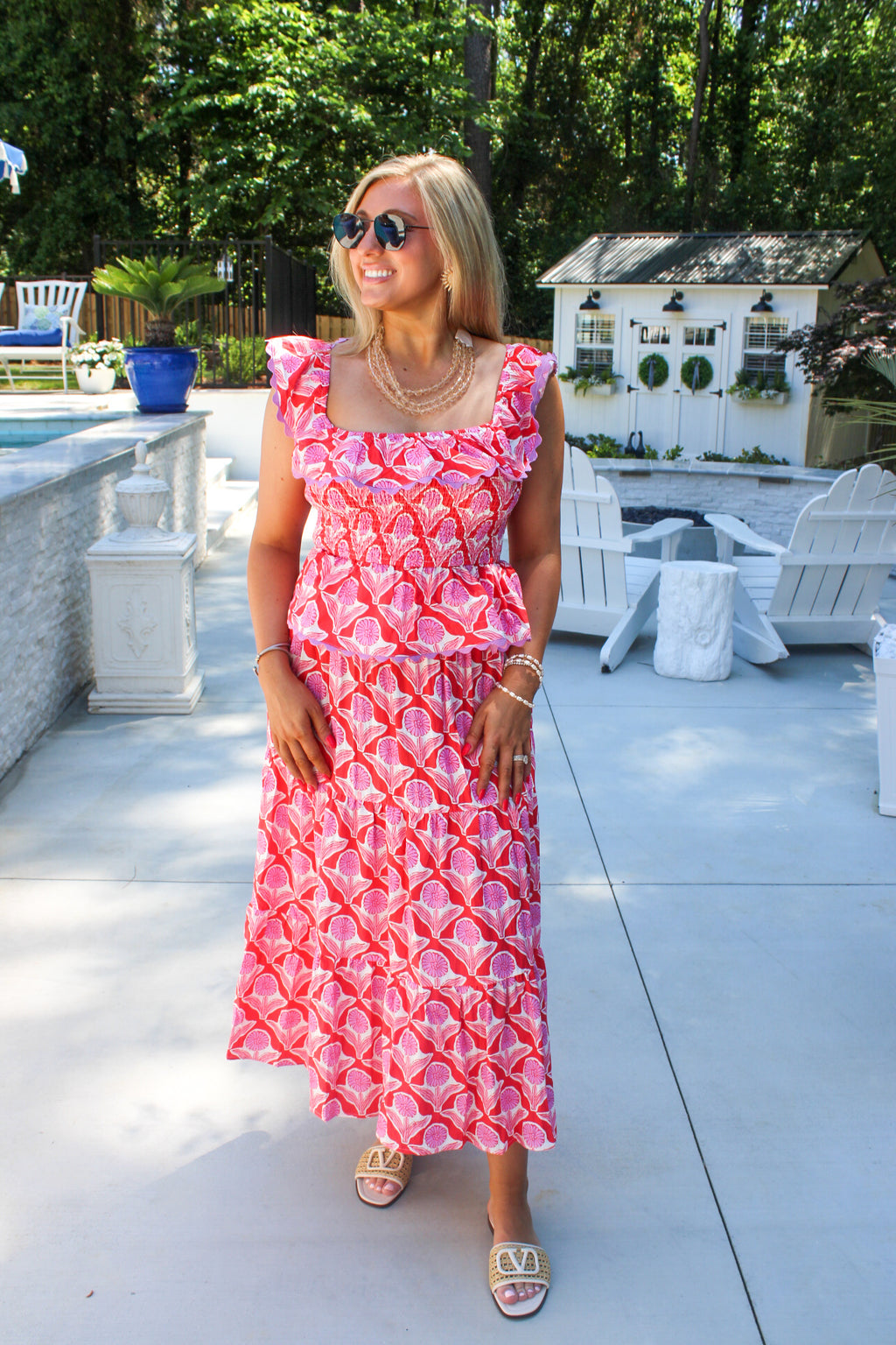 Bright Block Print Blouse