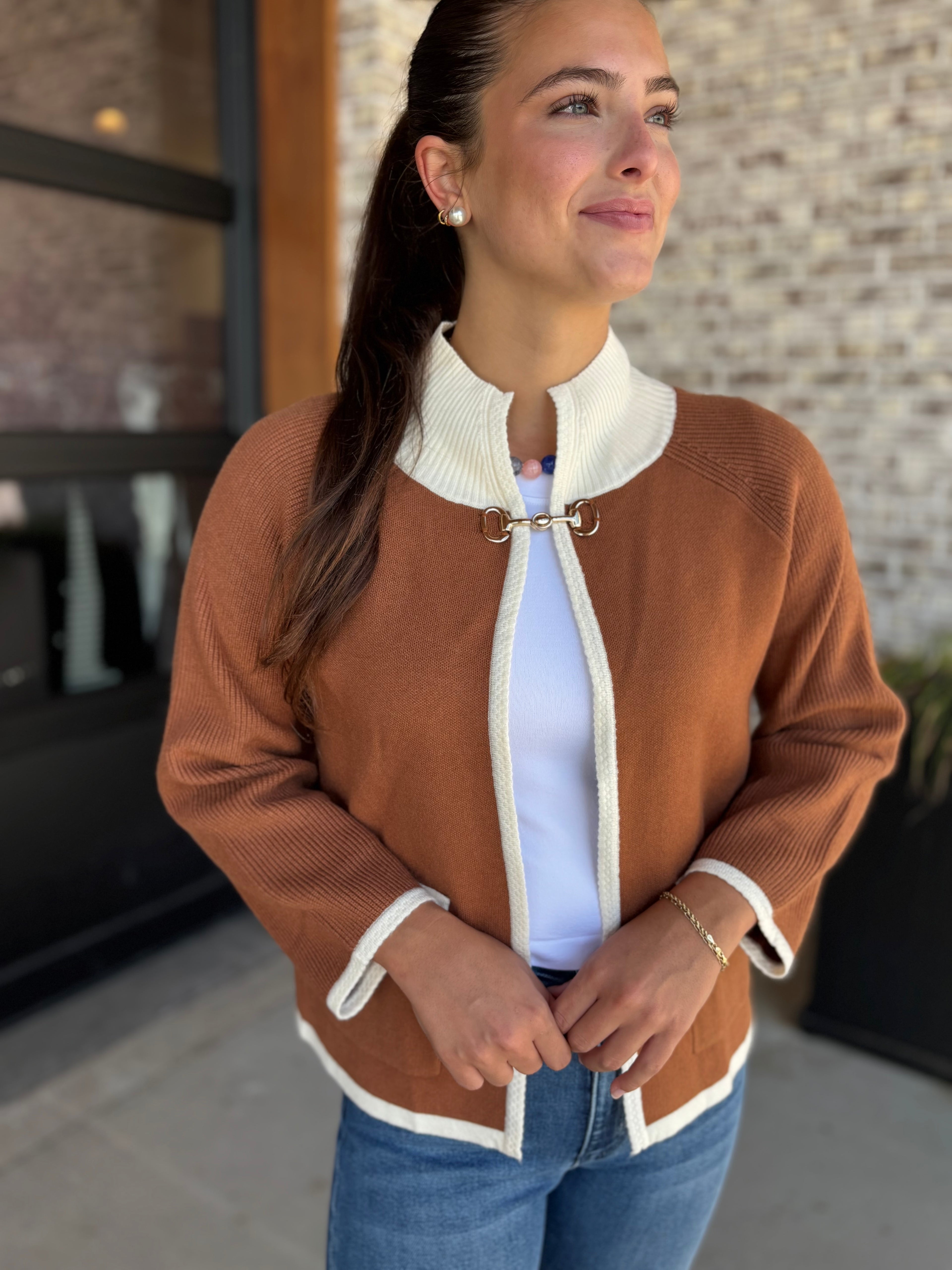 Greer Contrast Trim Cardigan