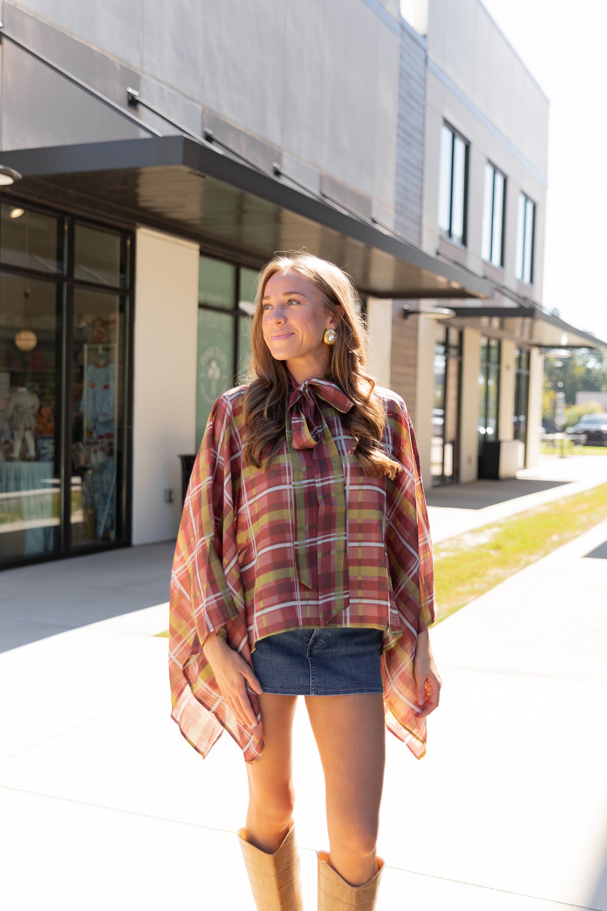 Paisley Plaid Poncho Top