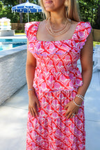 Bright Block Print Blouse