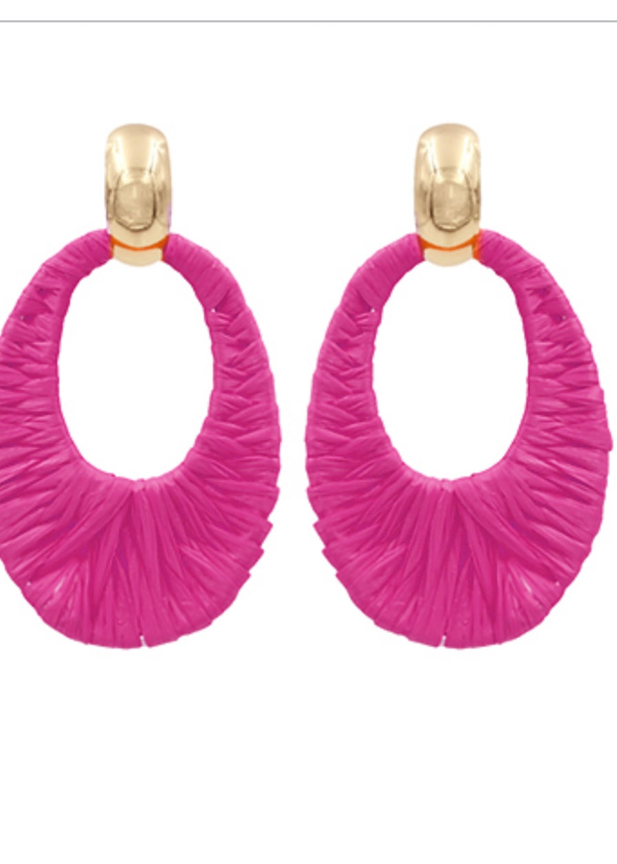 Raffia Oval Link Earring