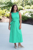 Sandy Sleeveless Gingham Midi Dress