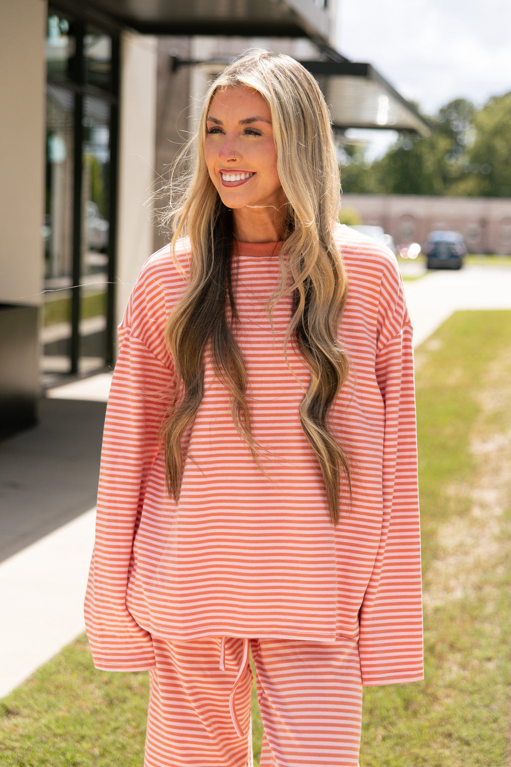 Leslie Striped Lounge Top