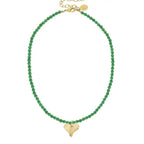 Gold Heart On Beaded Necklace