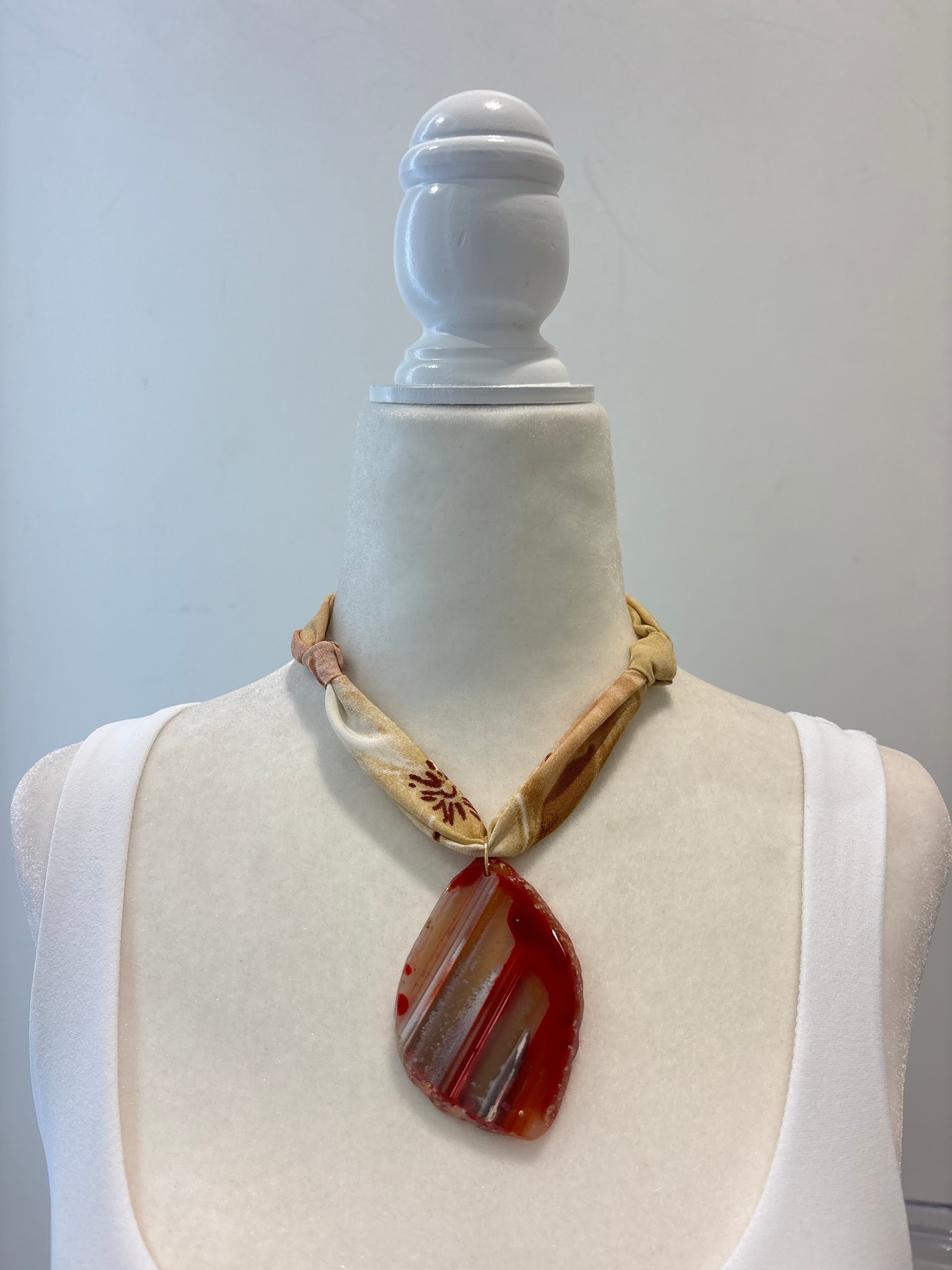Agate Pendant Scarf Necklace