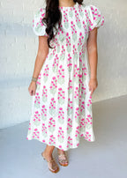 June Smocked Bodice Midi Dress
