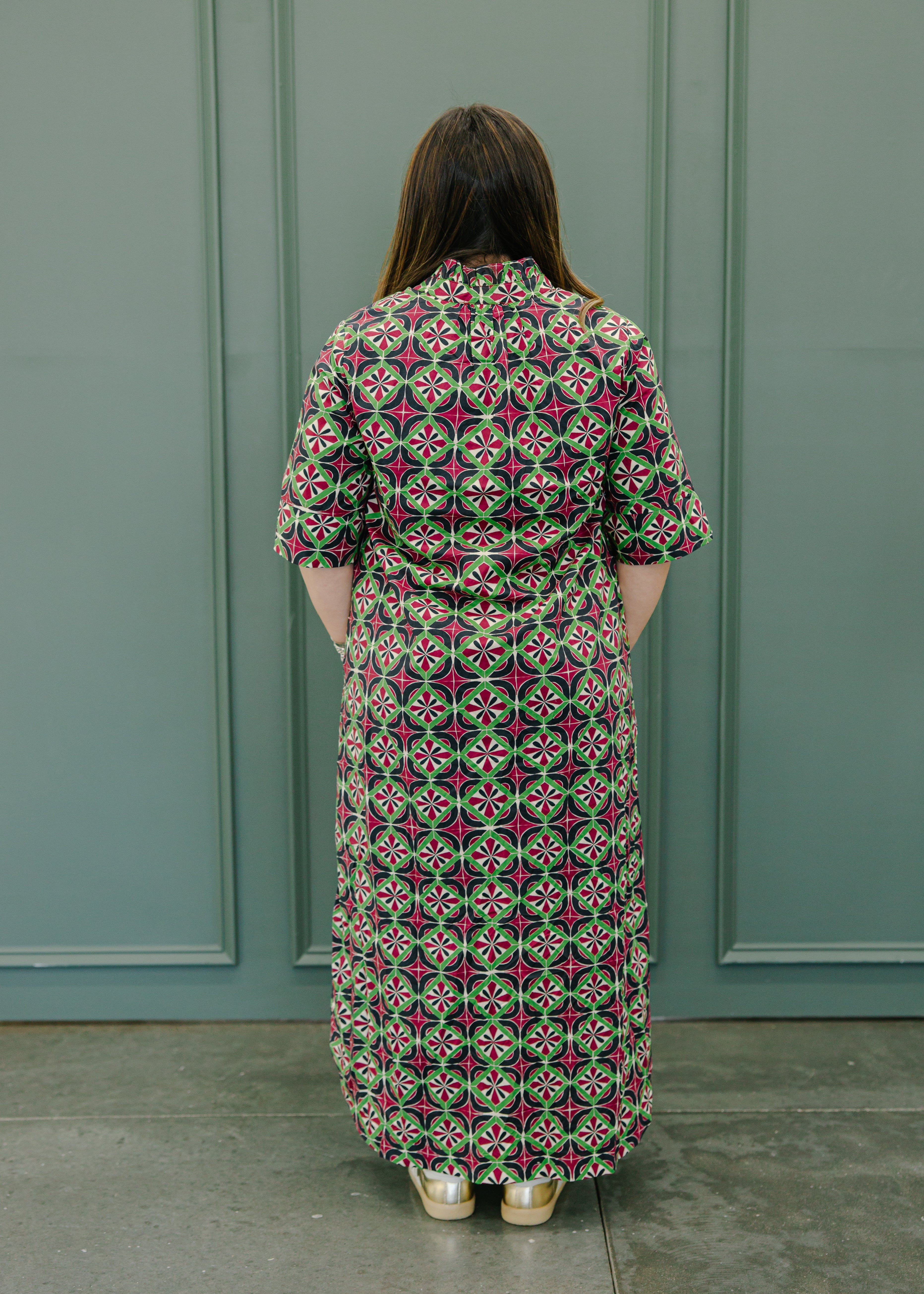 Lattice Bloom Midi Dress - S / Wine Lattice Bloom Midi Dress - S / Wine