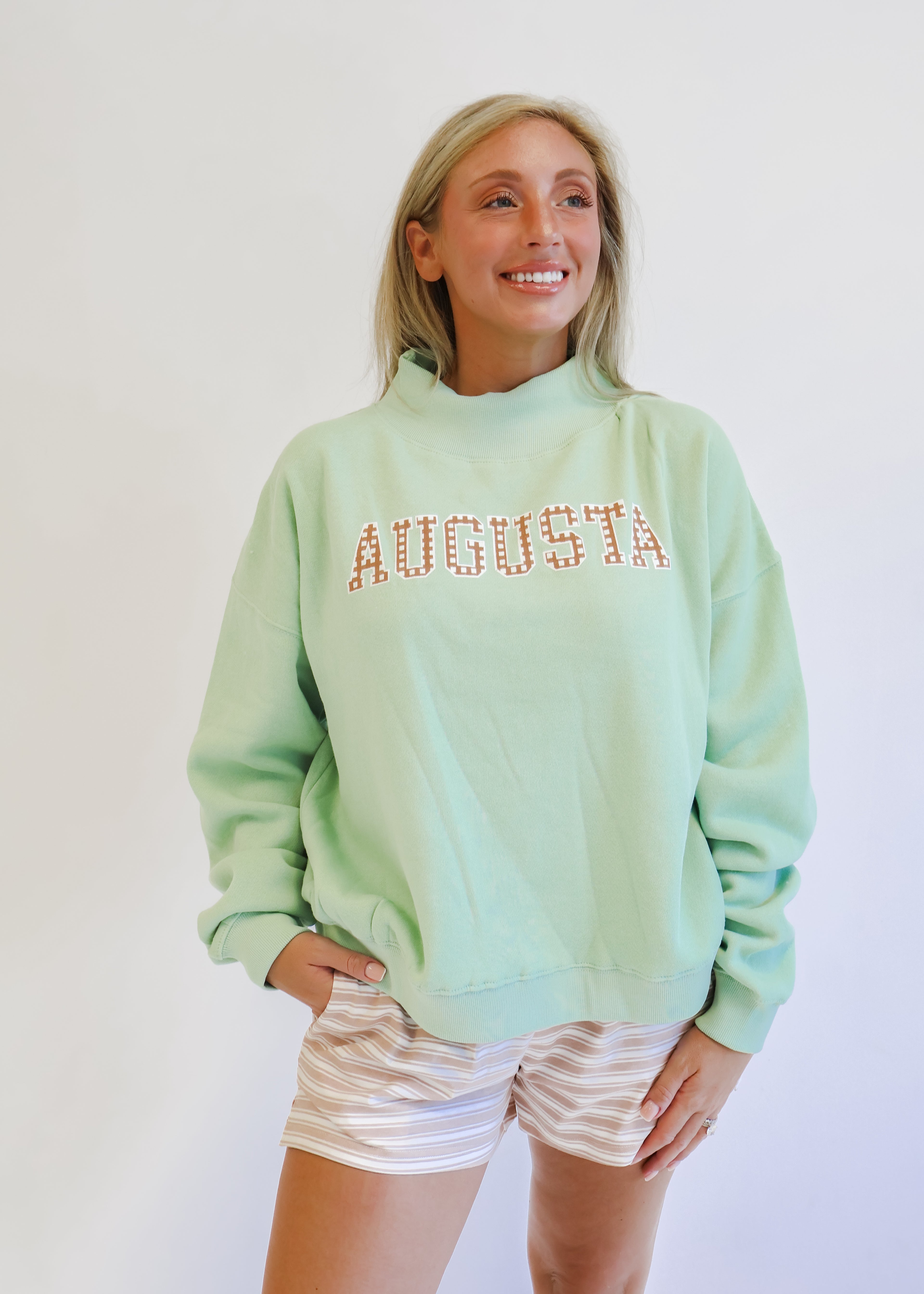 Augusta Gingham Mock Neck