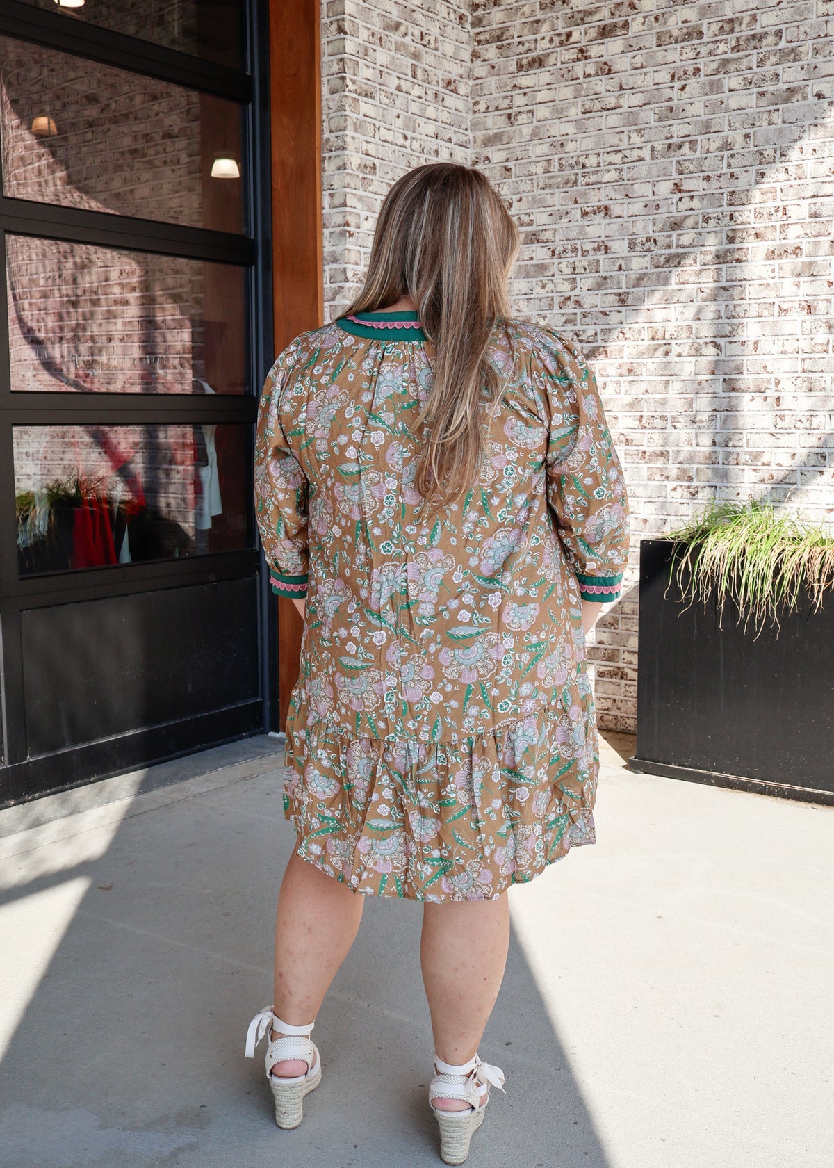 Ava Scallop Trim Boho Dress
