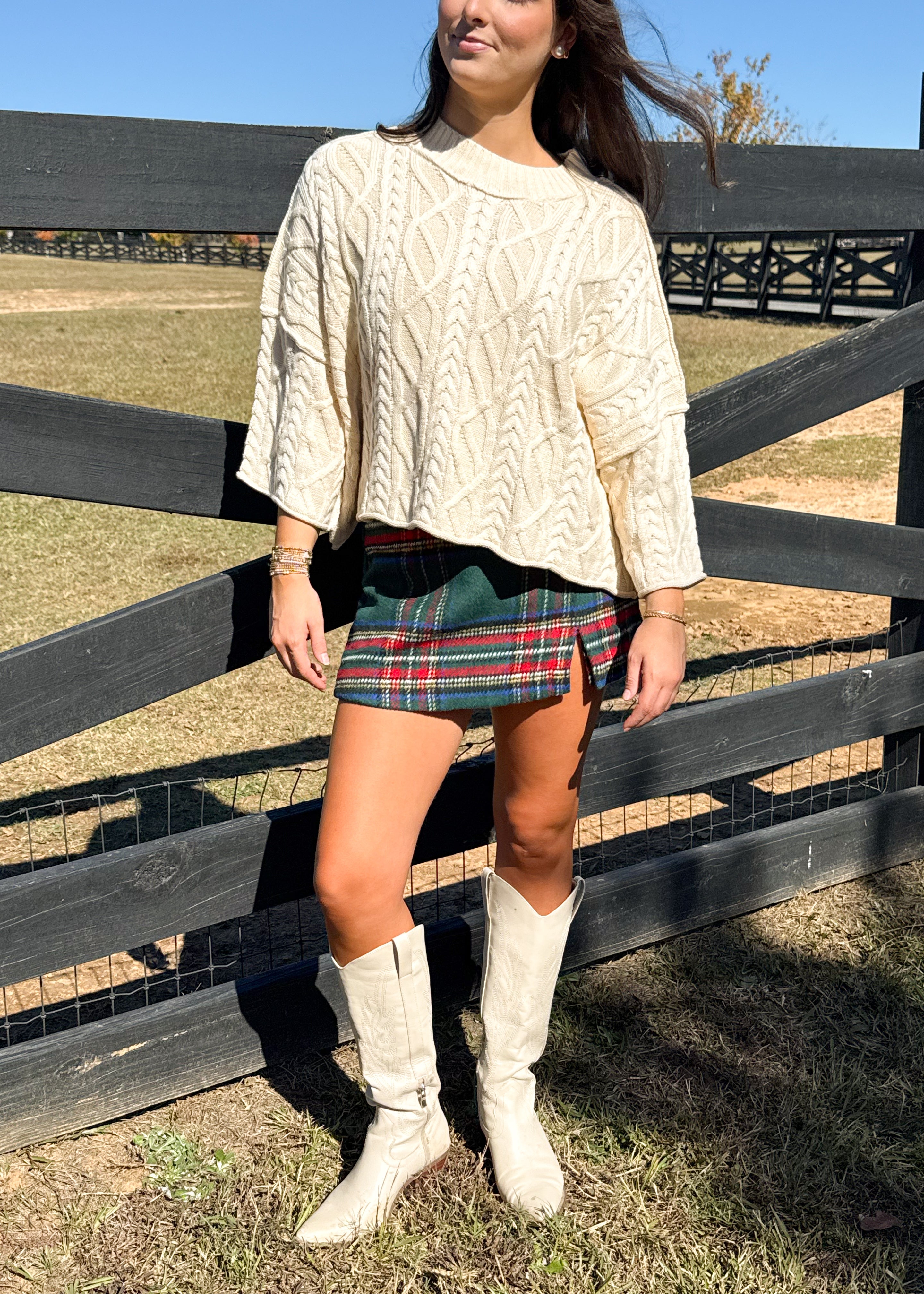 Cove Cable Knit Cropped Sweater
