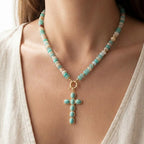 Grace Semi Precious Stone Cross Necklace
