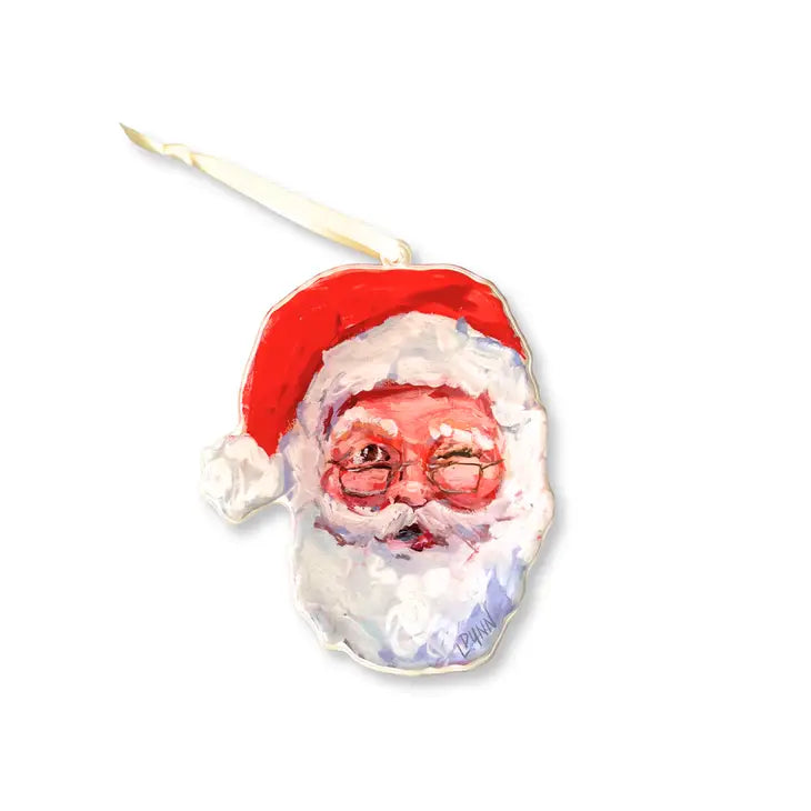 Lauren Dunn Naughty or Nice Santa Ornament