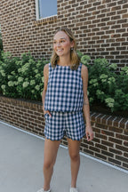 Liana Gingham Scalloped Shorts
