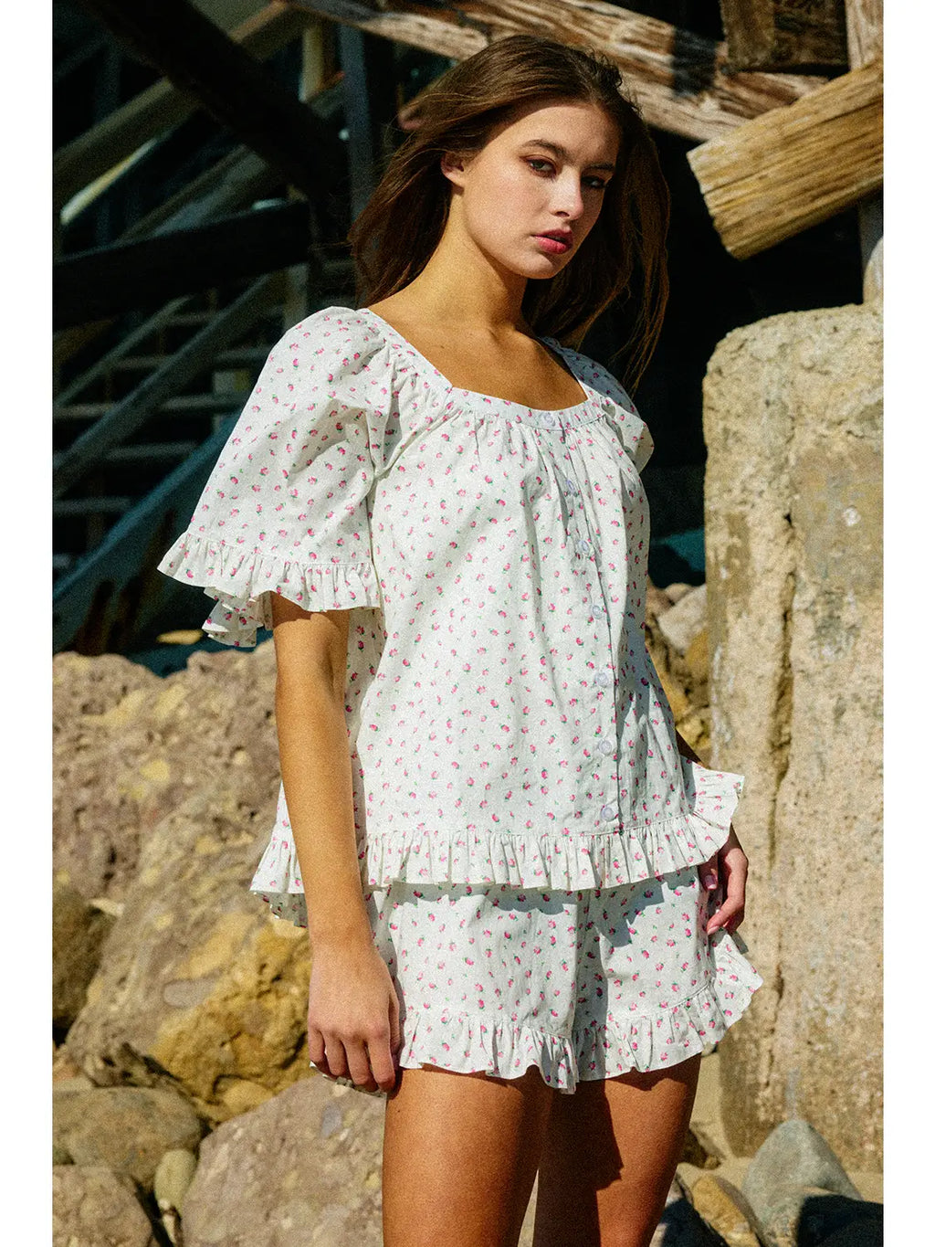 Yvette Floral Ruffle Shorts