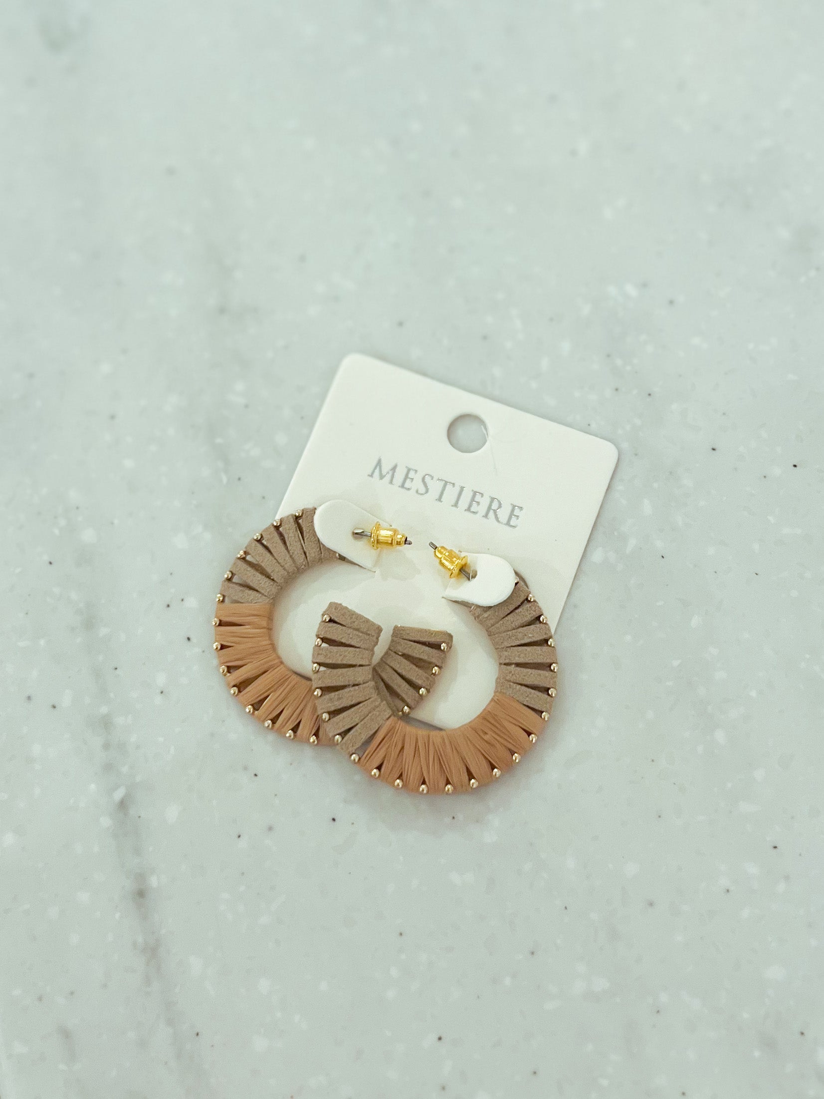 Camie Circle Raffia Earrings