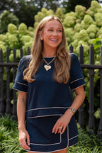 Colette Contrast Trim Blouse