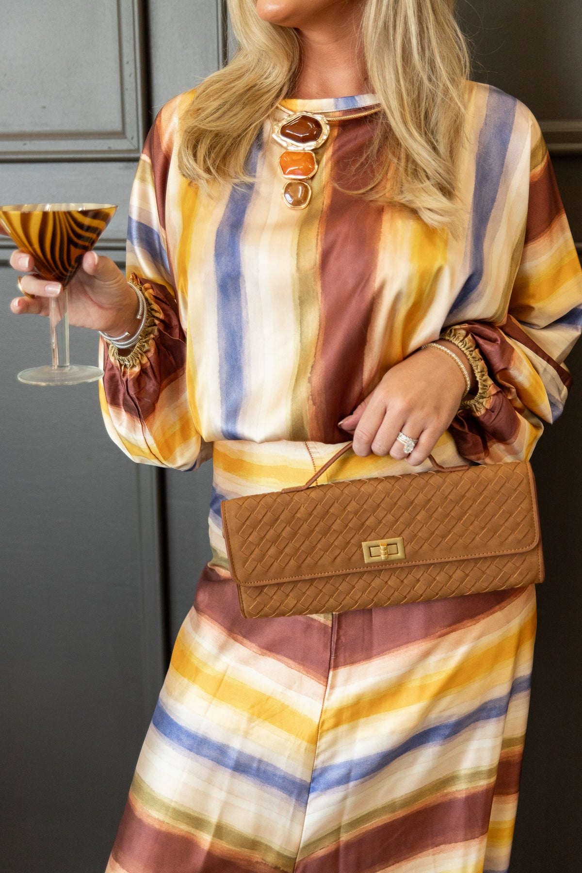 Leah Striped Balloon Sleeve Top