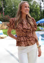 Lillian Zebra Ruffle Top