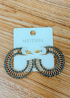 Beaded Bar Hoop Earring
