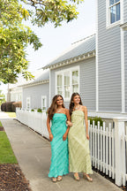 Amara Strapless Ruffled Maxi Dress