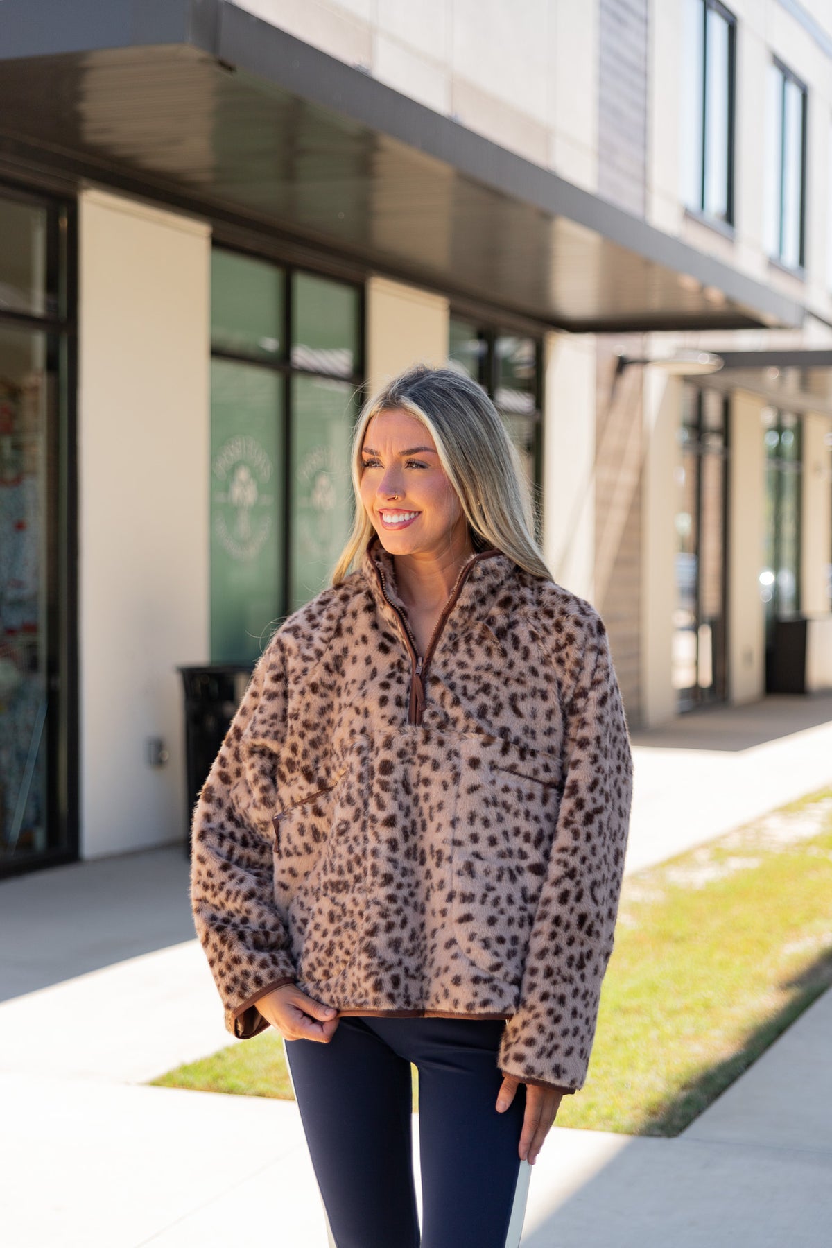 Dalia Deer Print Quarter Zip
