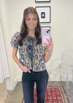 Leopard Jacquard Knit Top