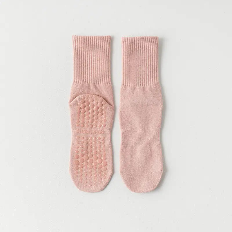 Solid Color Pilates Grip Socks