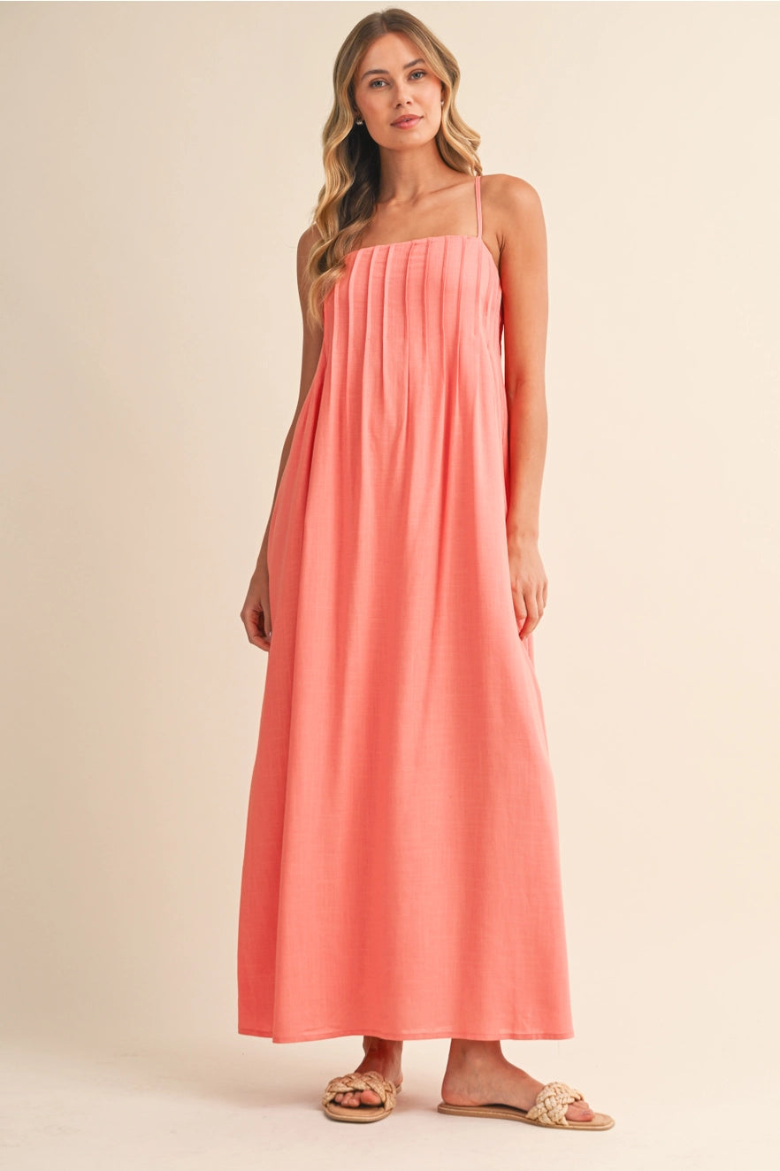 Penelope Pintuck Detailed Maxi Dress