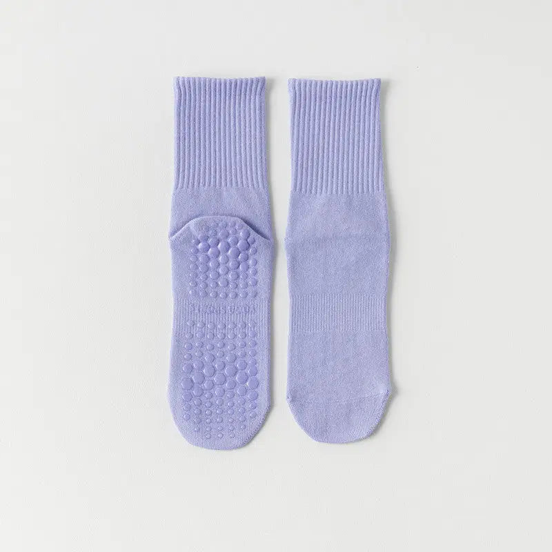 Solid Color Pilates Grip Socks