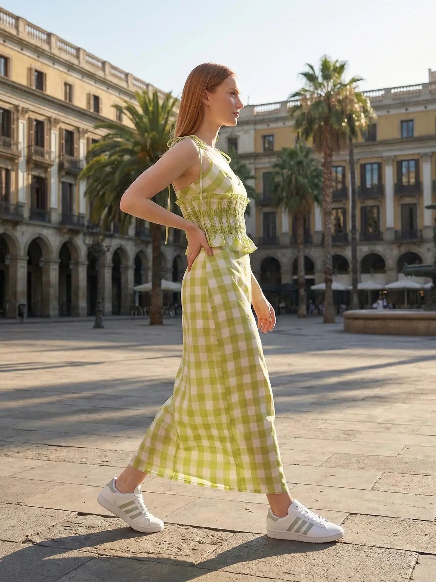 Kaila Gingham Top and Midi Skirt Set