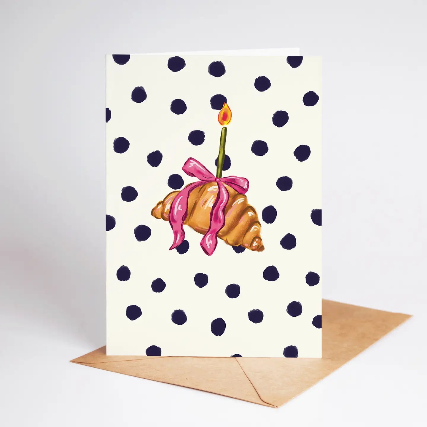 Croissant with Bow Celebration Congratulations Greeting Card