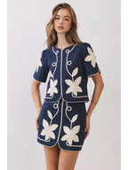 Lena Floral Appliqué Top