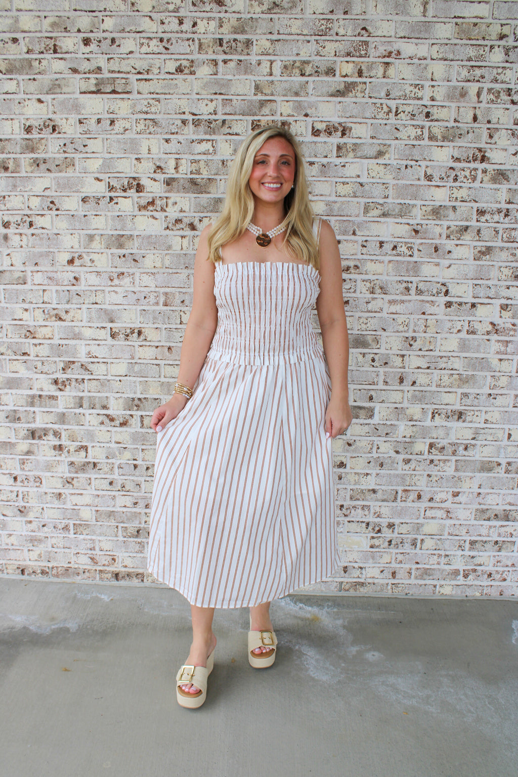 Lauren Striped Midi Dress
